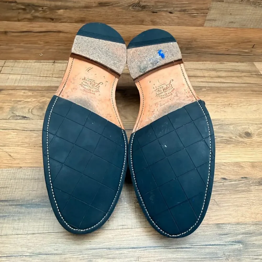 J Crew Oar Stripe Men's Size 13 Brown Leather Derbys Dress Shoes